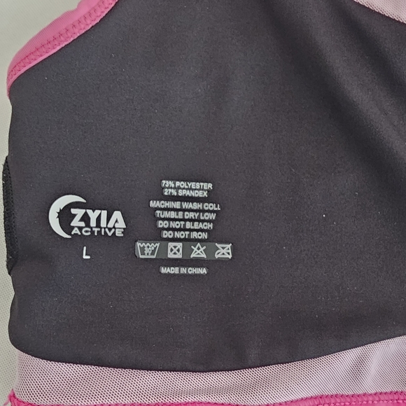 Zyia Active Tie Dye Fuchsia Hendrix Mesh Light n Tight Bra L - Picture 10 of 15